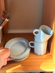 Shirotsumekusa Oval Saucer - Above the Table