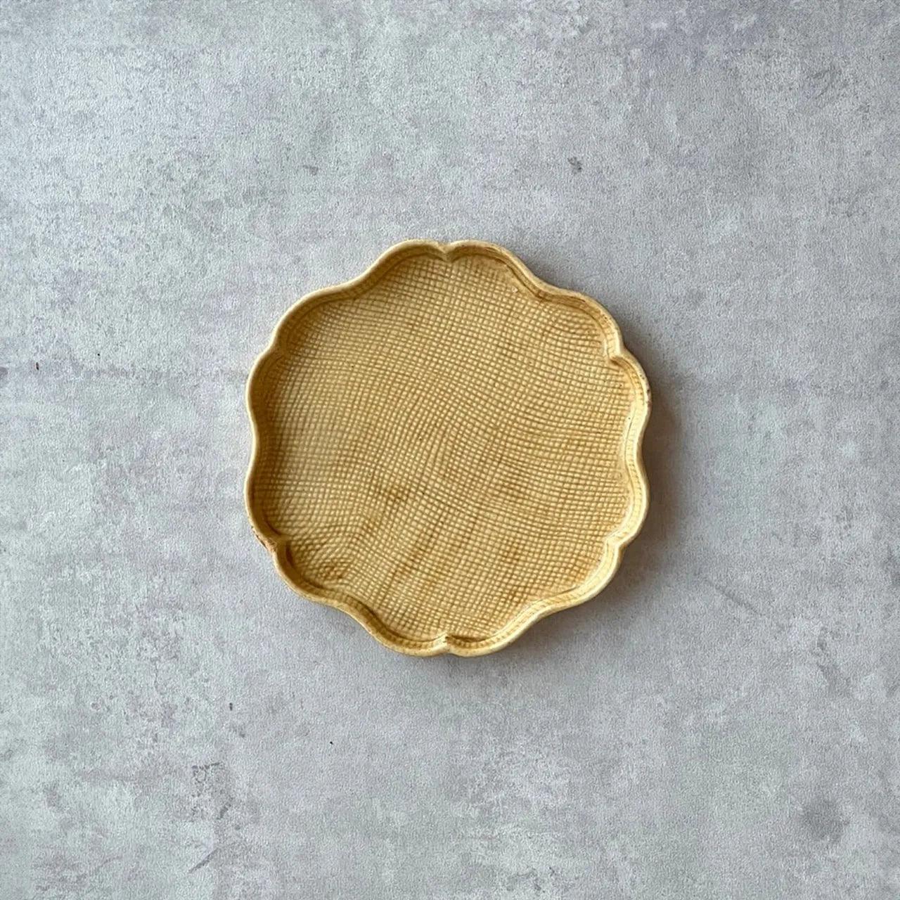Flower-shaped Plate-Brown - Above the Table