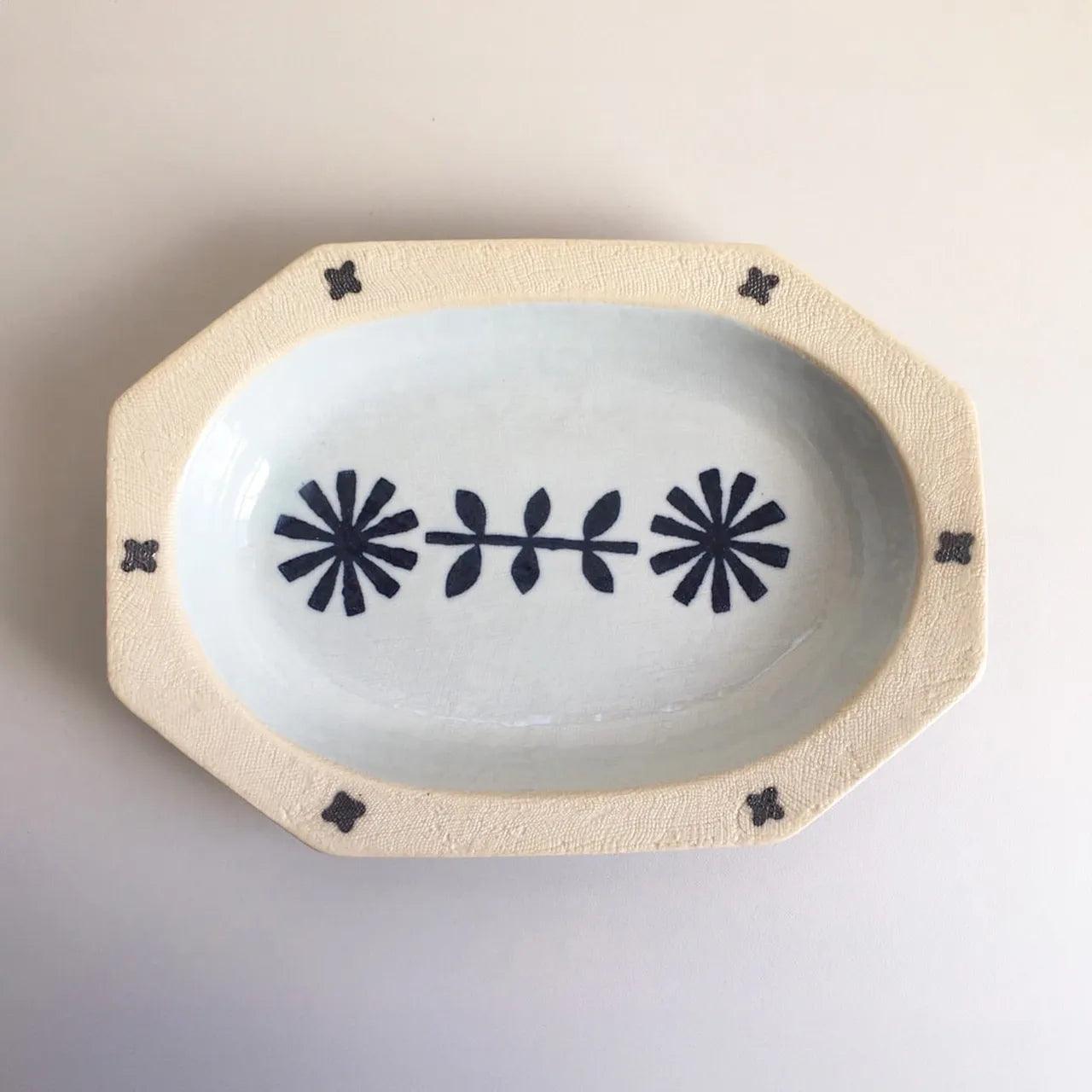 SEIJI HANA Medium Deep Plate-Blue - Above the Table