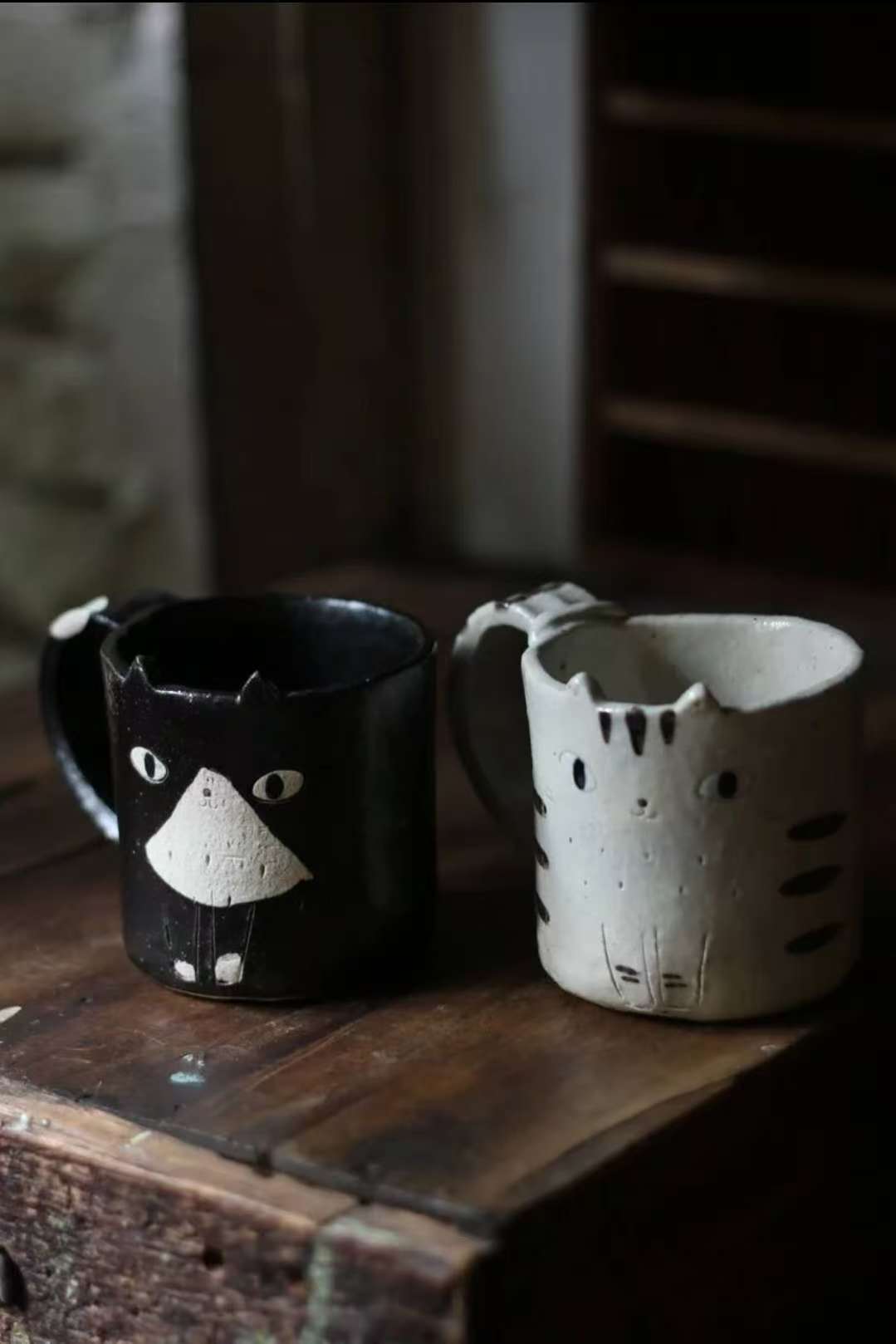 Black & White Cat Mug - Above the Table