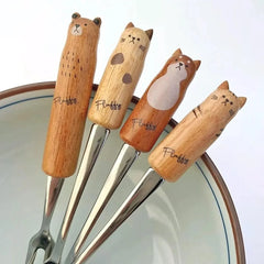Fluffy animal Spoon Fork - Above the Table