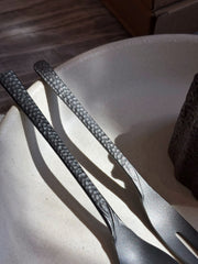 Hammered Stainless Steel Dessert Spoon/Fork (silver)