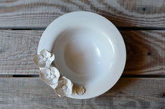 L'officina Three Little Flowers - White Stoneware Bowl