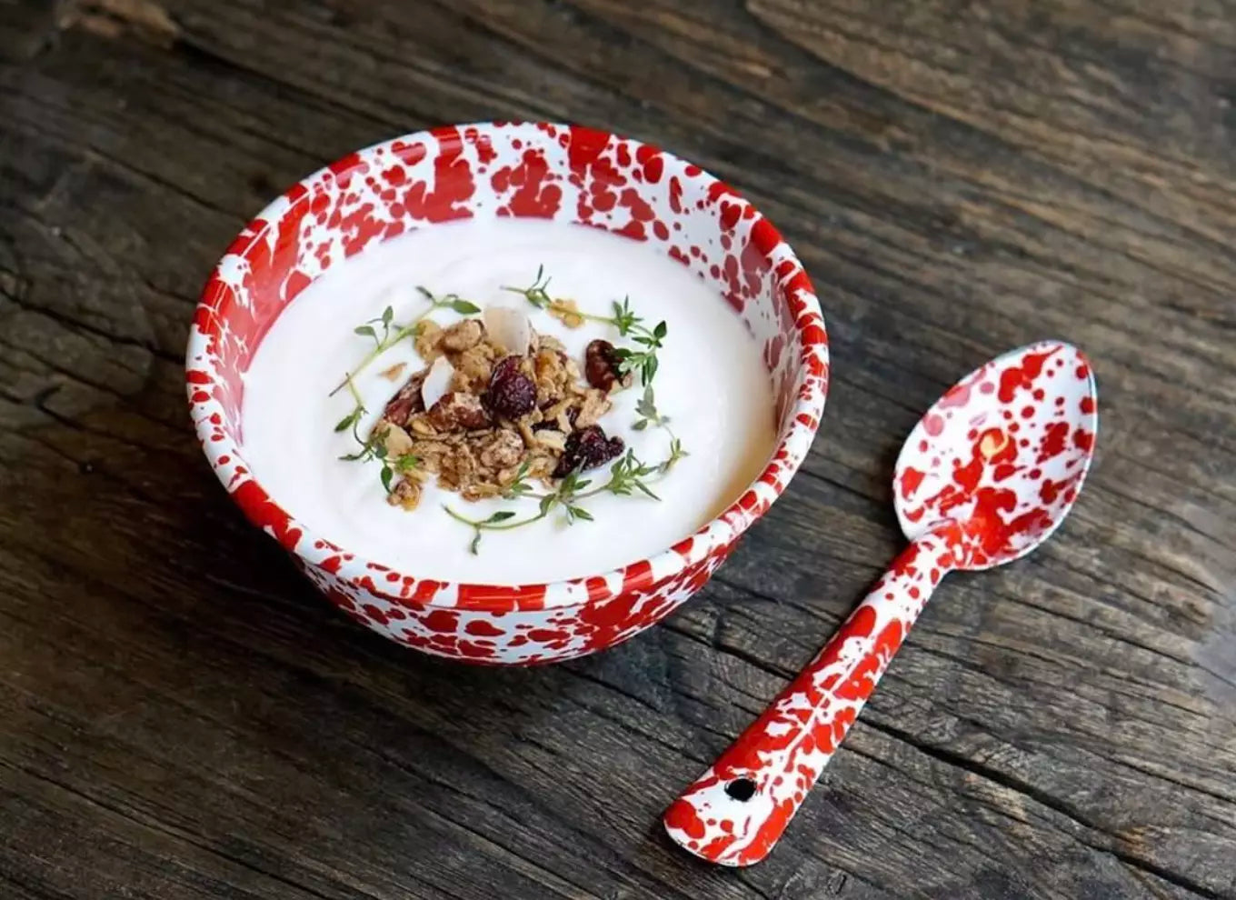 Splatter Enamelware Medium Spoon - Above the Table