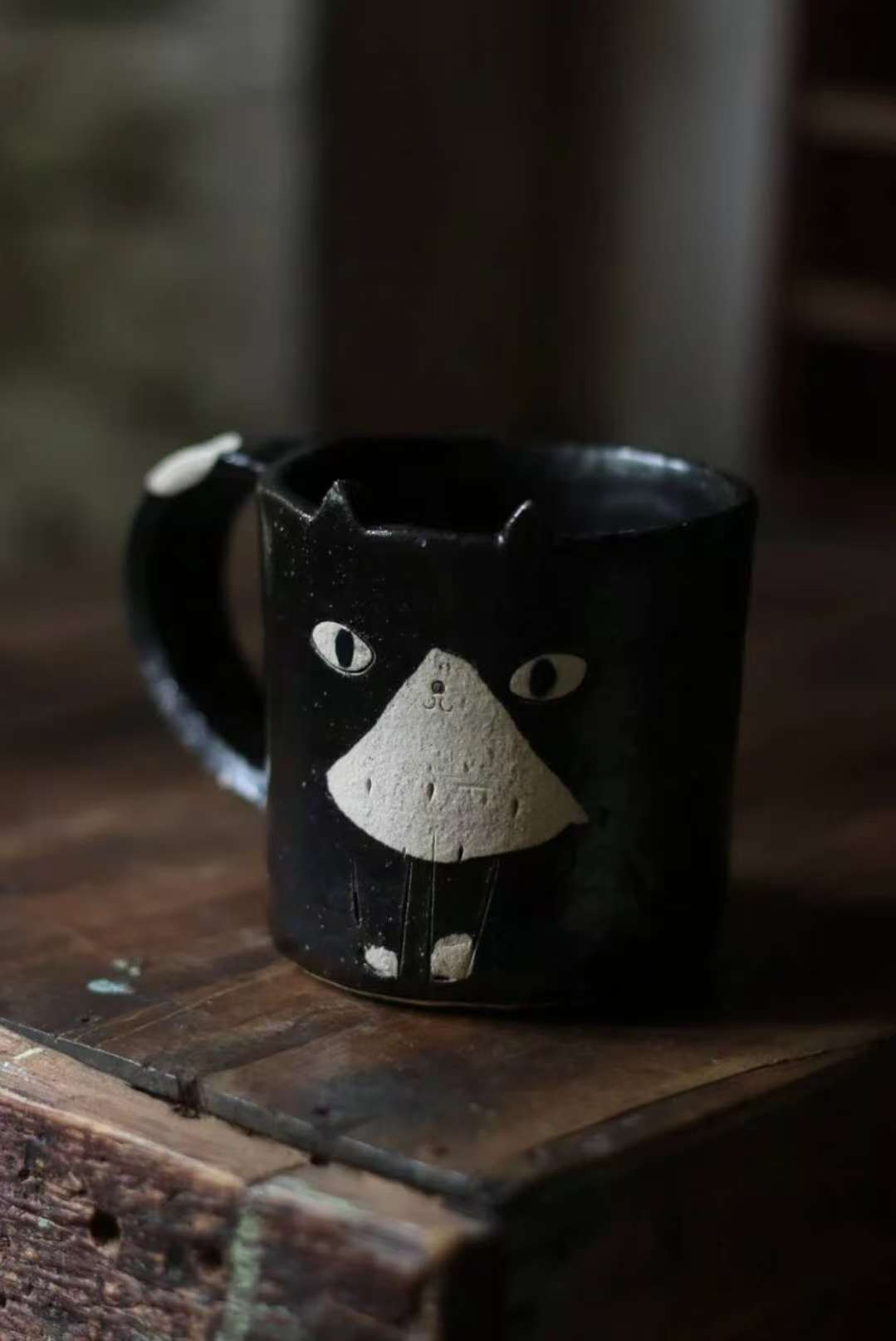 Black & White Cat Mug - Above the Table