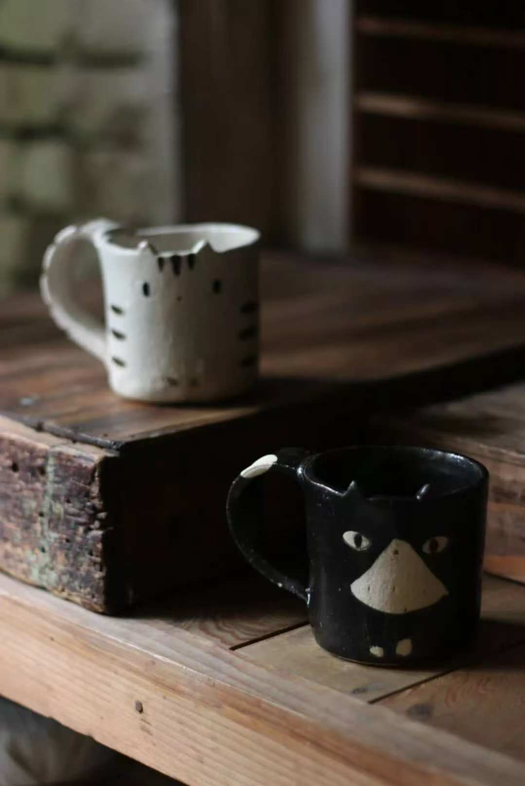 Black & White Cat Mug - Above the Table
