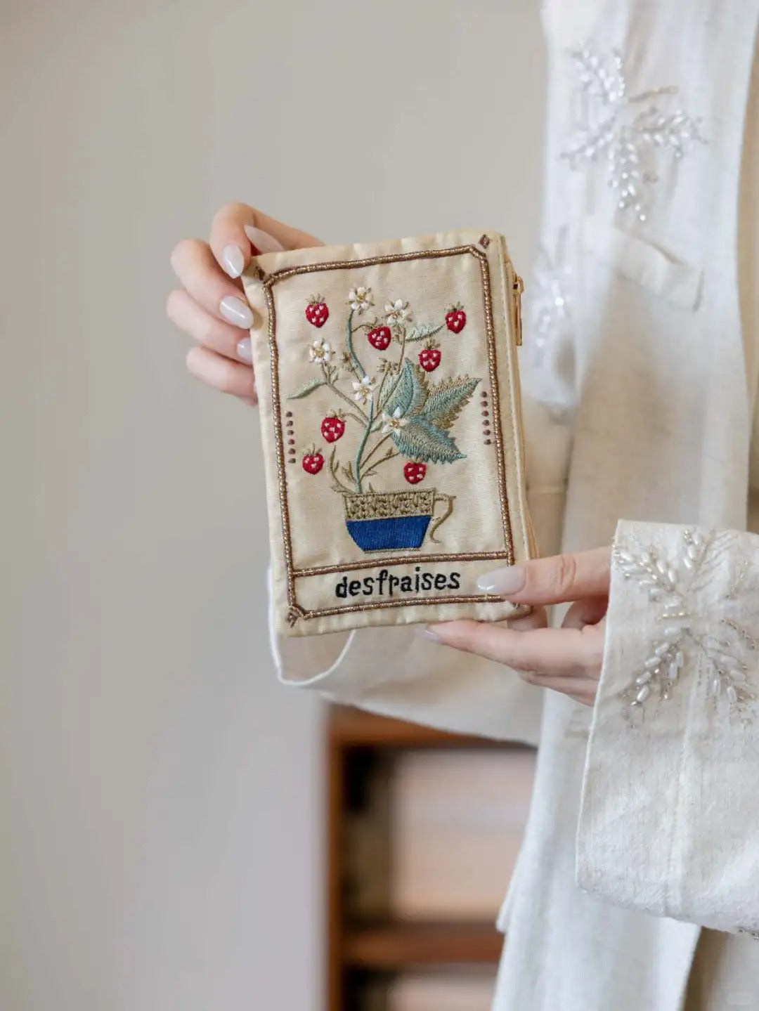Botanical Embroidery Small Wallet