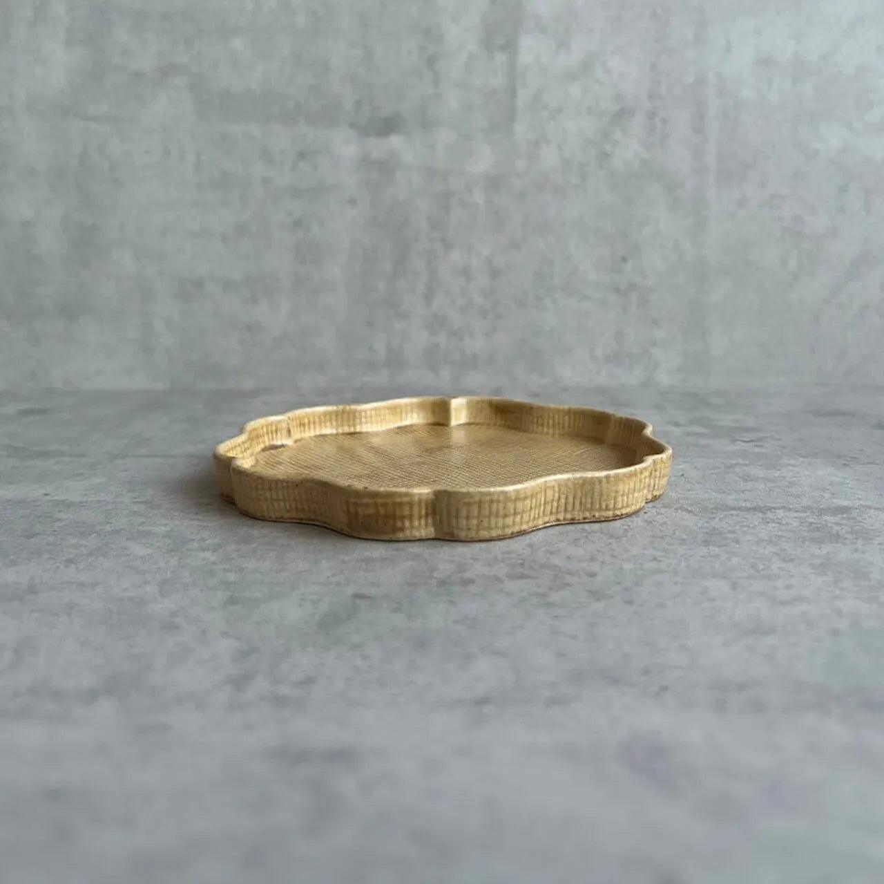 Flower-shaped Plate-Brown - Above the Table