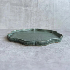 Flower-shaped Plate-Green - Above the Table