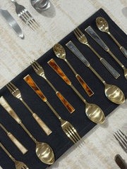 JP Acrylic Cutlery Gold Dinner spoon / fork (brown)