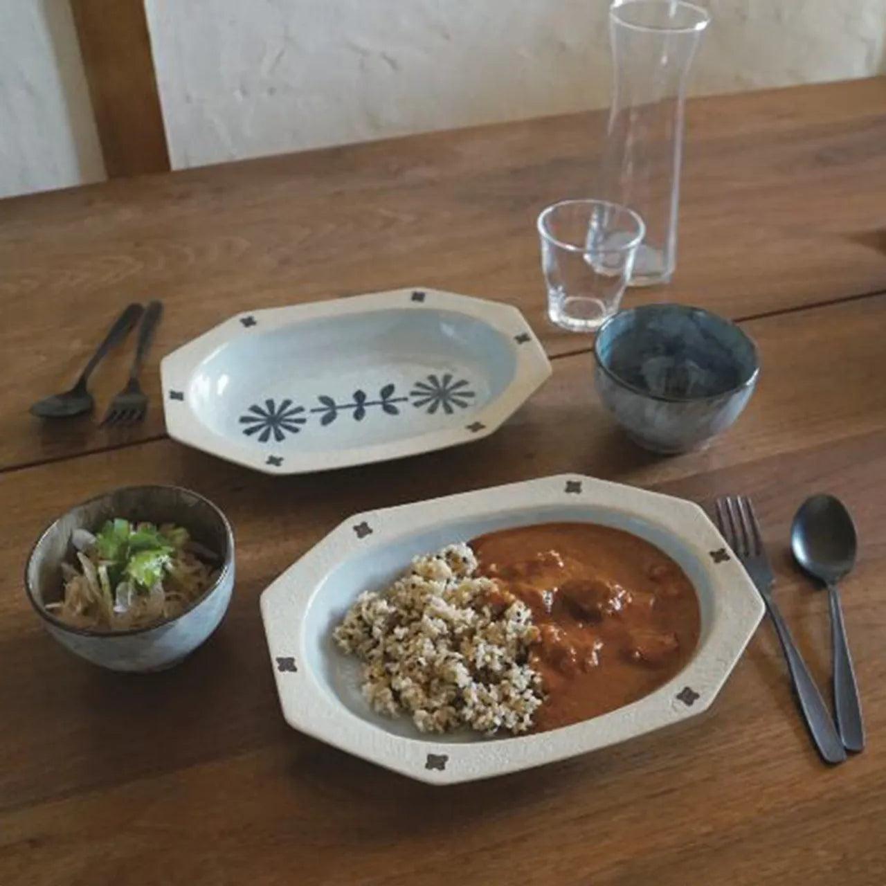 SEIJI HANA Medium Deep Plate-Blue - Above the Table