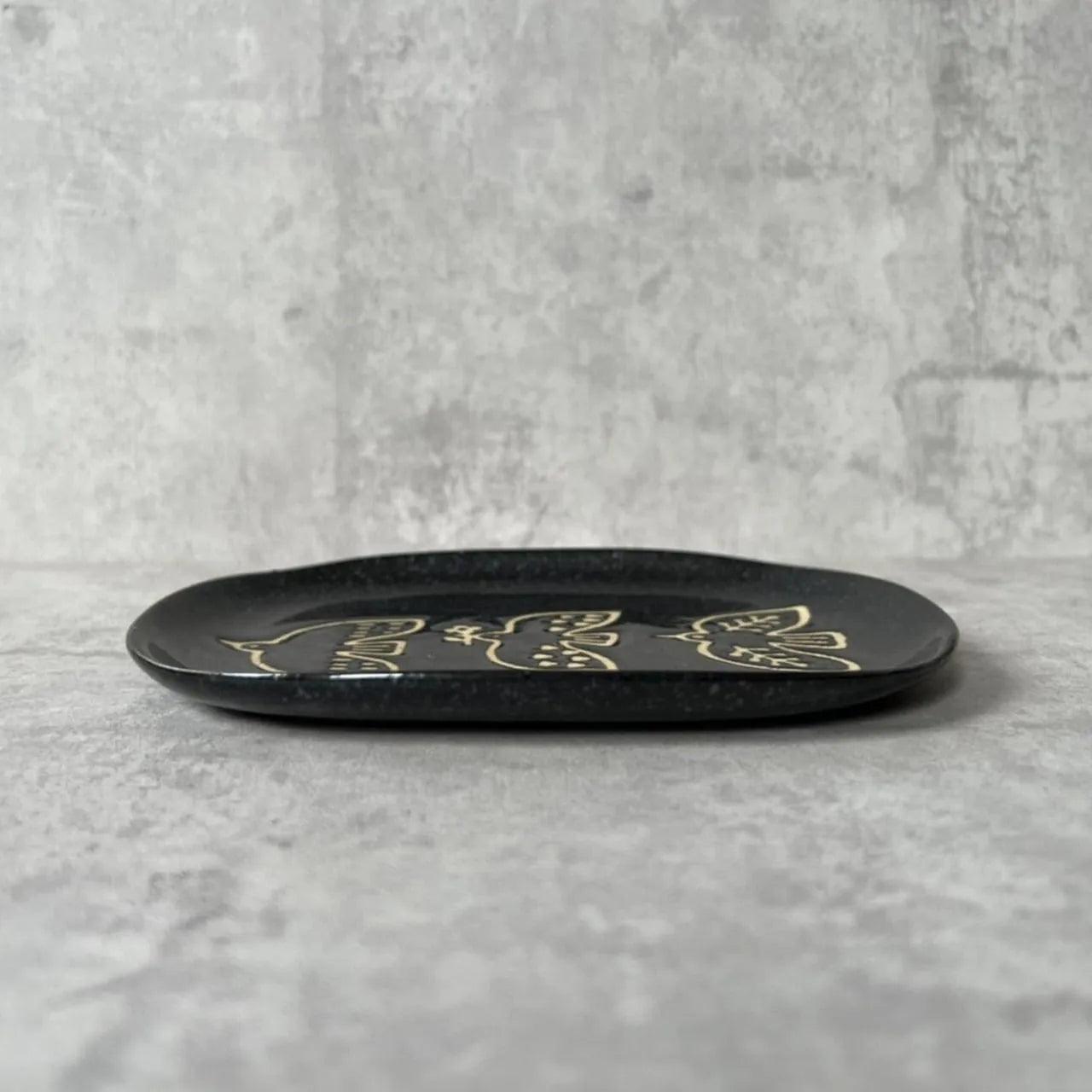 Nade Square Plate-Black - Above the Table