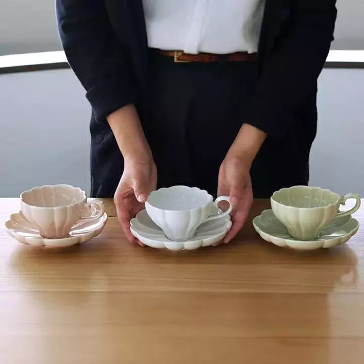 LE BOUQUET Flower Cup w Saucer - Above the Table