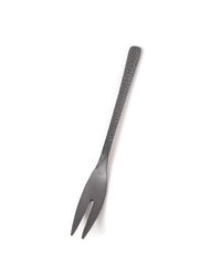 Hammered Stainless Steel Dessert Spoon/ Fork (Black)
