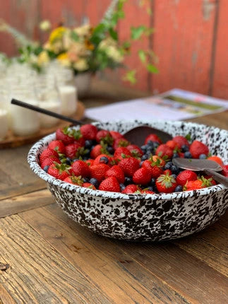 Splatter Enamelware Small Serving Bowl - Above the Table