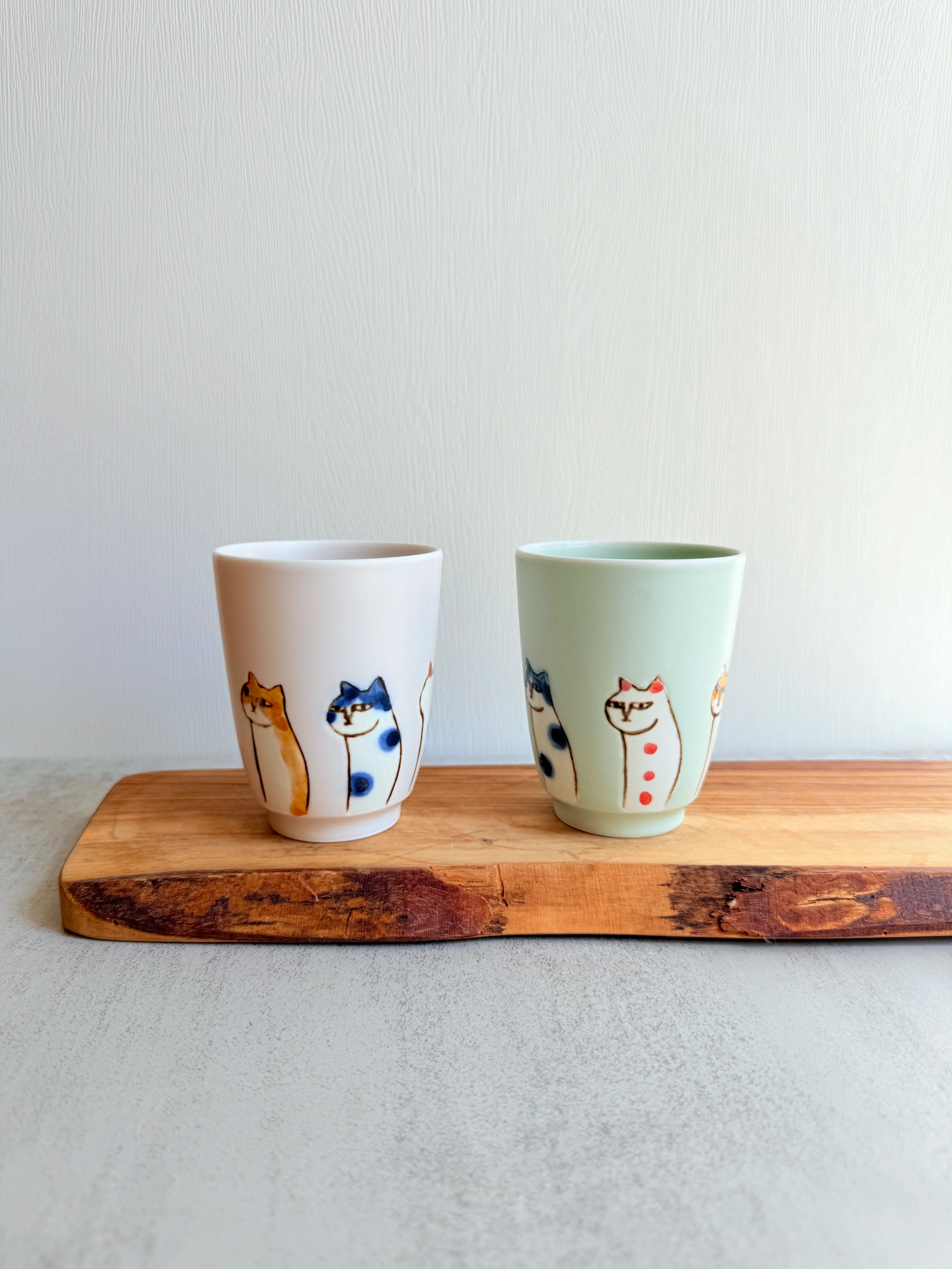 Six Cats  Rice Bowl & Cup - Above the Table