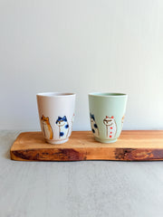 Six Cats  Rice Bowl & Cup - Above the Table