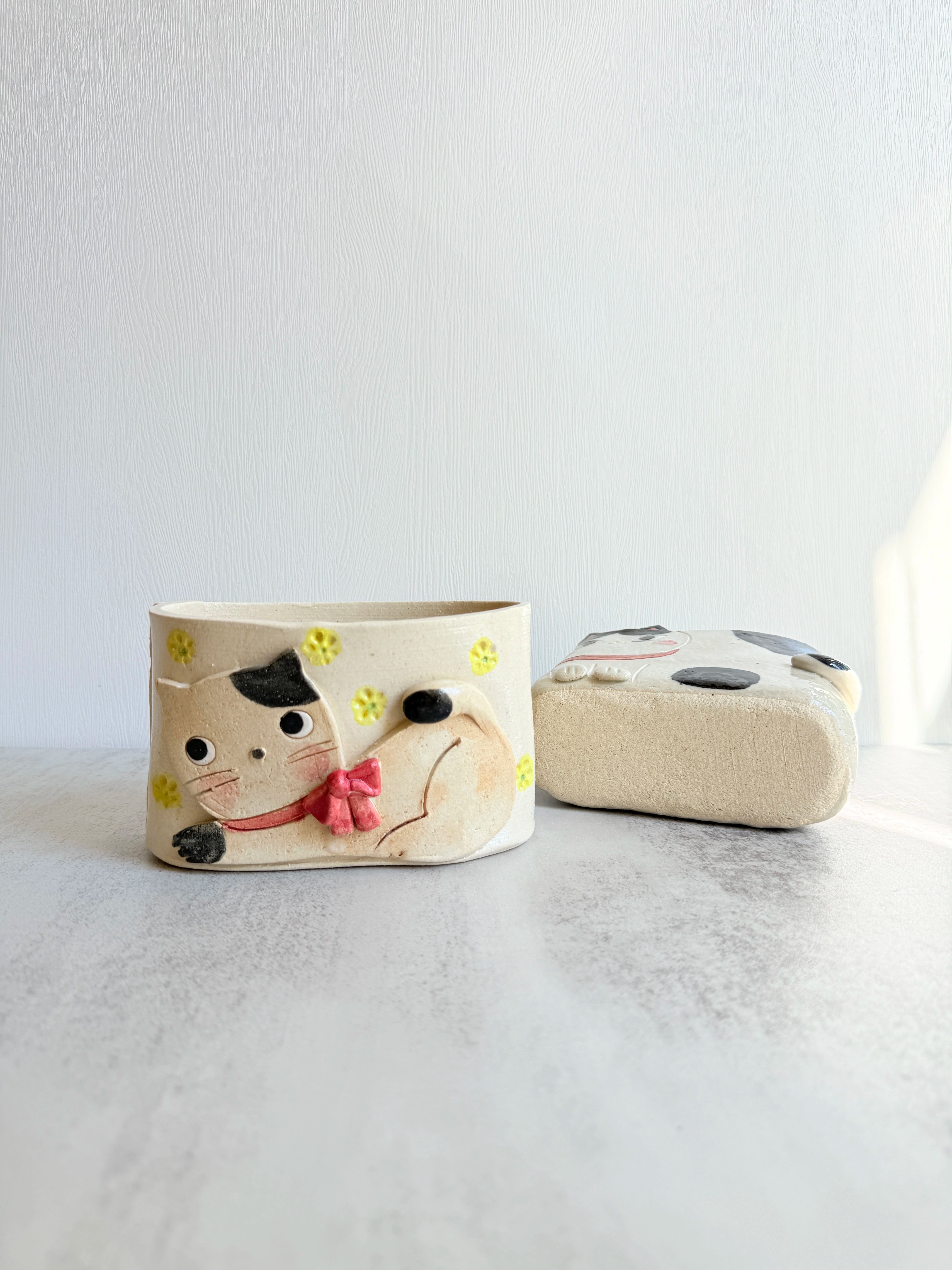 Handmade Ceramic Cat Incense Holder - Above the Table