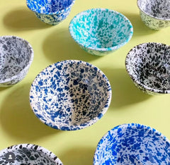 Splatter Enamelware Small Serving Bowl - Above the Table