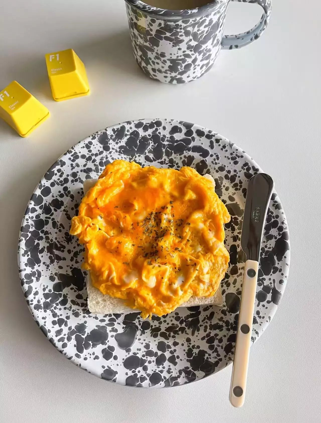 Splatter Enamelware Dinner Plate - Above the Table