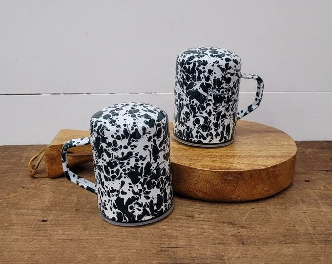 Splatter Enamelware Salt & Pepper Shaker Set - Above the Table