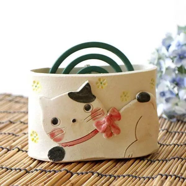 Handmade Ceramic Cat Incense Holder - Above the Table