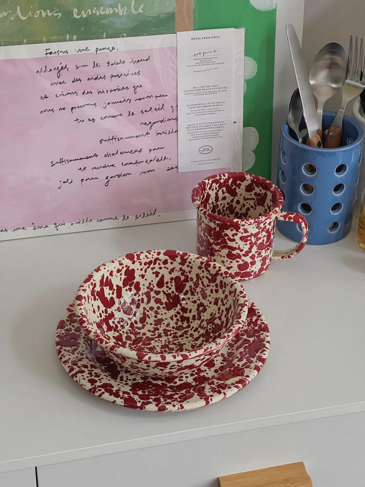 Splatter Enamelware 20 OZ Cereal Bowl - Above the Table